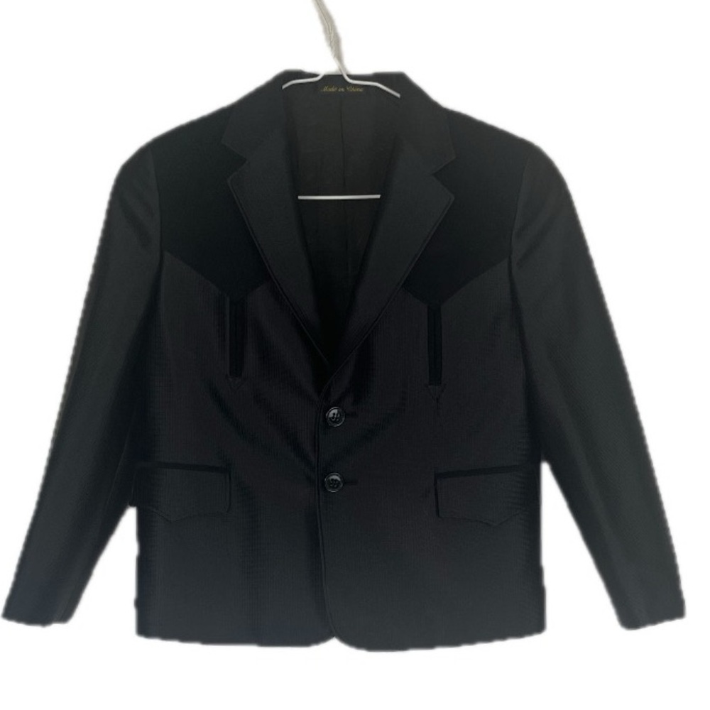Circle S Boys Black Western Cowboy Blazer Rodeo Dress Coat Jacket Size 8